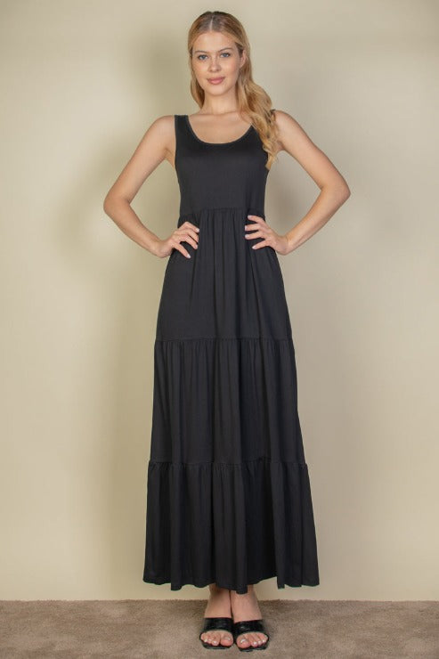 Solid Layered Hem Dress (CAPELLA)-5