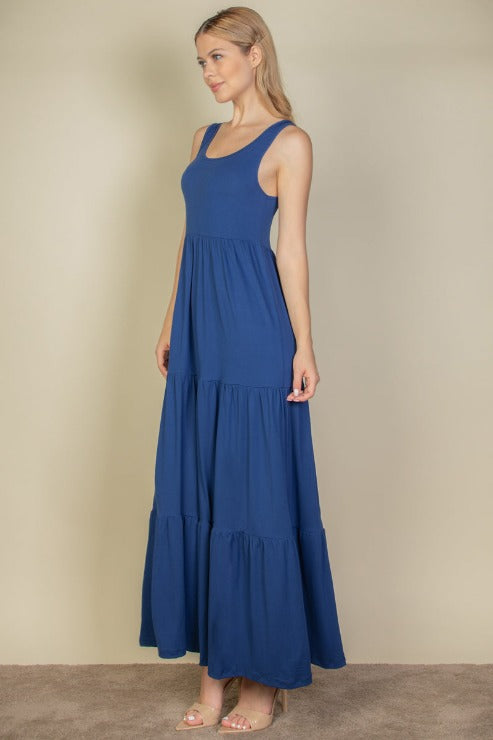 Solid Layered Hem Dress (CAPELLA)-2