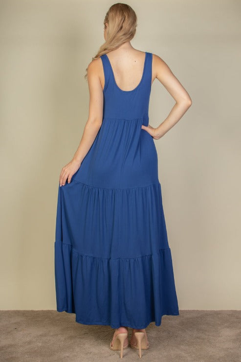 Solid Layered Hem Dress (CAPELLA)-4